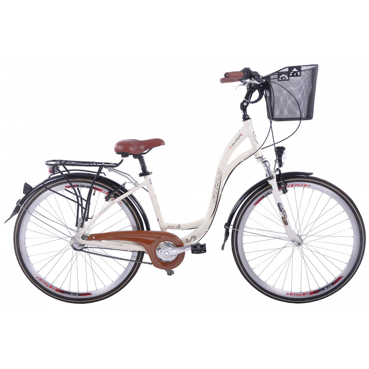 Mestský bicykel 28 Fuzlu New York 3S ATM Krémový Hliníkový